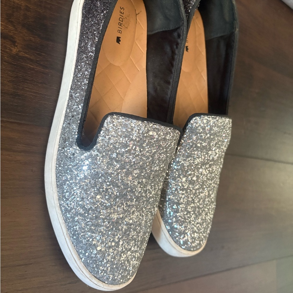 Birdies Black & Silver Sparkly Flats